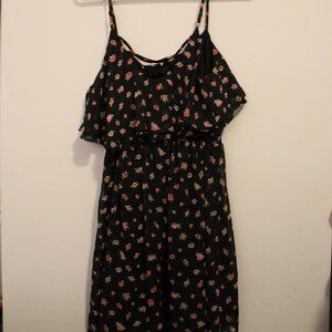 Black Floral Forever 21 Spaghetti Strap Dress